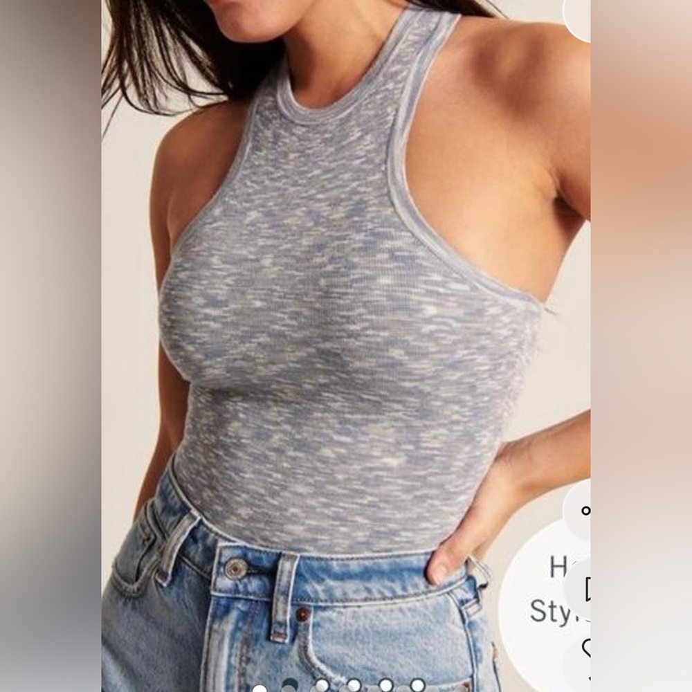 A&F Space Dye Knit Racerback Bodysuit